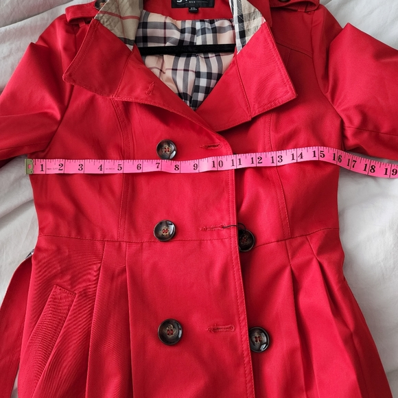 New! Red Trench Coat - Picture 8 of 9